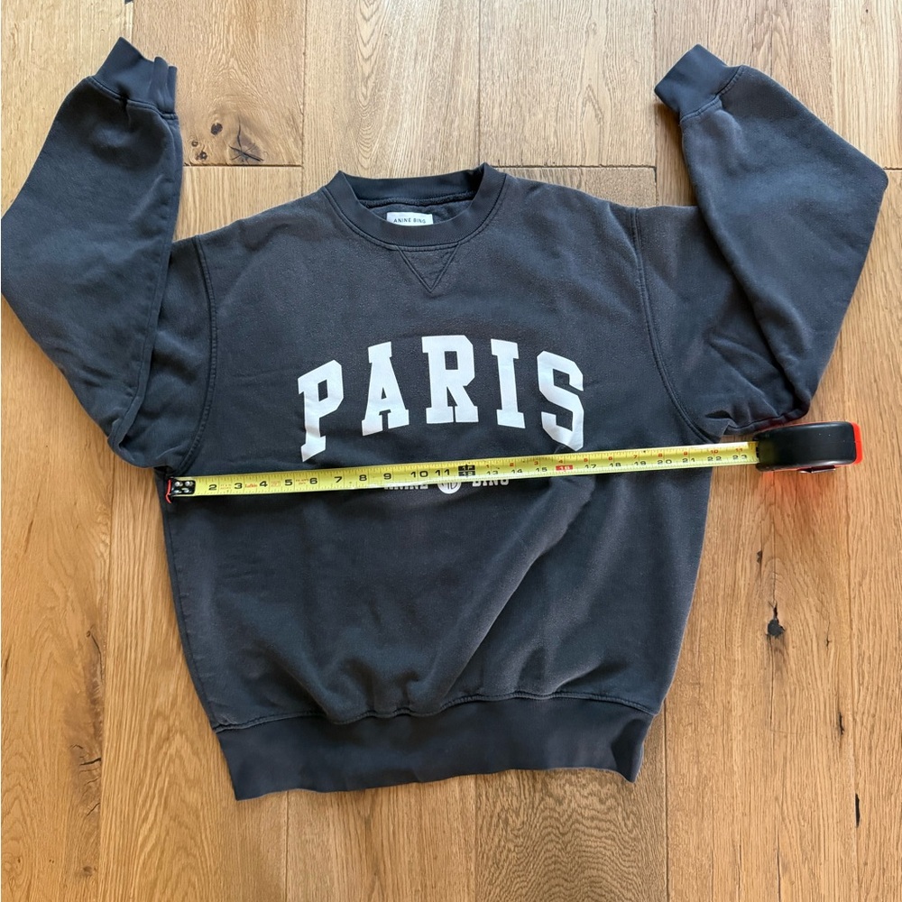 Anine Bing Ramona University Paris Sweatshirt Visit Charcoal Paris Sweatshirt - Picture 3 of 4